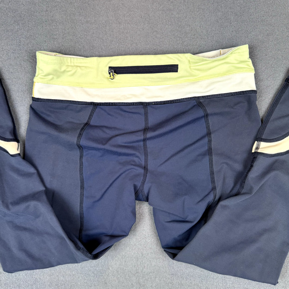 Lululemon Pants - Lululemon Leggings Womens 6 Chase Me Crop II Black Yellow Capri Mesh Pockets
